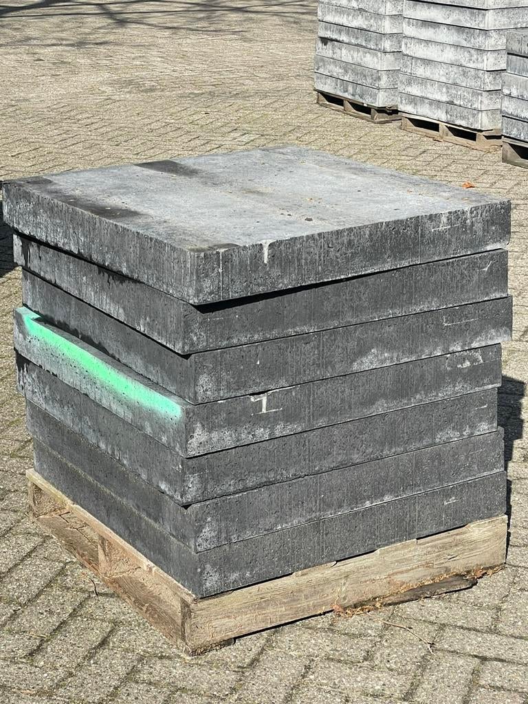 Oud Hollandse tegels Antraciet / Carbon 80x80x10 RESTPARTIJ, Ophalen, Nieuw, Beton, Terrastegels