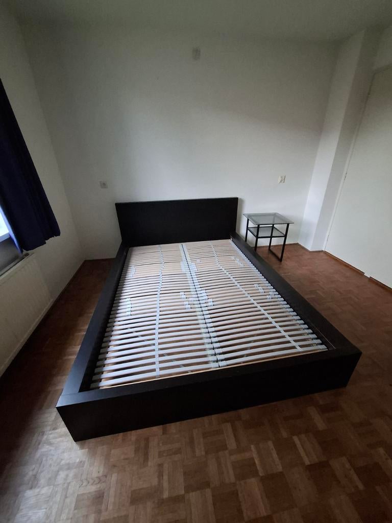 Zwart houten bed, Gebruikt, Zwart, Tweepersoons, 200 cm