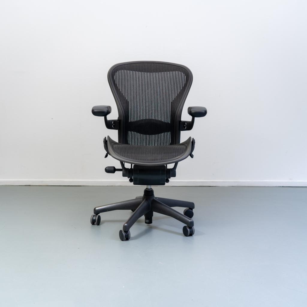 ACTIE! 30 Herman Miller Aeron Classic Bureaustoel Graphite B, Niet ingevuld, Gaming bureaustoel, Zwart, Niet ingevuld