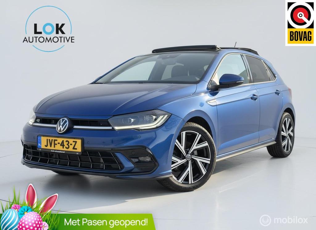 Volkswagen Polo 1.0 TSI R-Line PANO|IQLIGHT|CAMERA|ACC|KEYLE, Gebruikt, Zwart, Blauw, Bedrijf