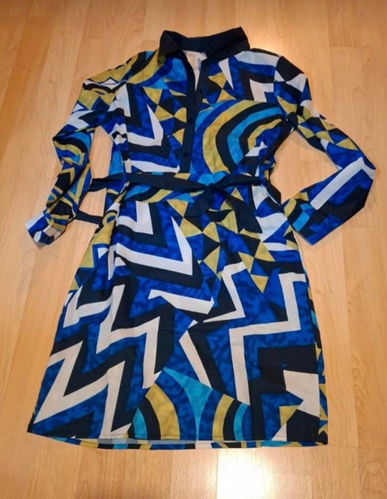 Dames jurk maat 38 met opvallende print, Maat 38/40 (M), Blauw, Ophalen of Verzenden, Zo goed als nieuw