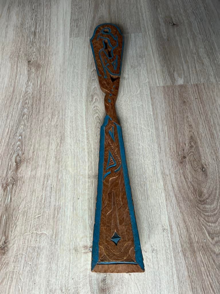 Traditionele Surinaamse houtsnijwerk wasklopper, Antiek en Kunst, Kunst | Beelden en Houtsnijwerken, Ophalen