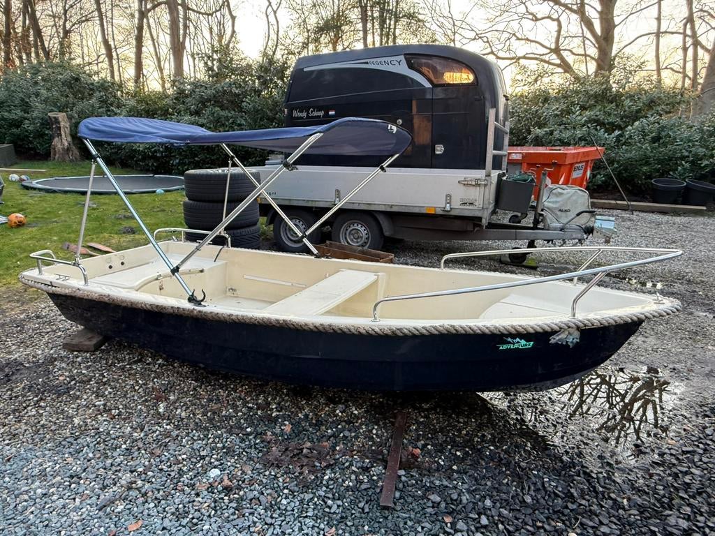 Polyester boot (sloep) eventueel met 4pk suzuki motor, Watersport en Boten, Ophalen, Gebruikt, Tot 10 pk, 3 tot 6 meter