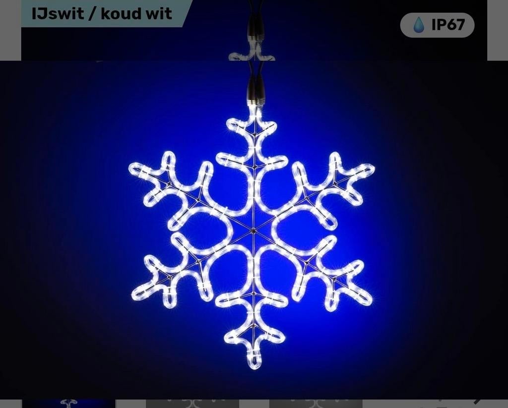Kerstverlichting sneeuwvlok 65cm (2 stuks), Ophalen
