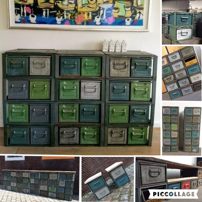 Industriële XL Stapelbak Kist Opbergbak Krat Salontafel -50%, Ophalen, 50 tot 100 cm, Nieuw, Metaal