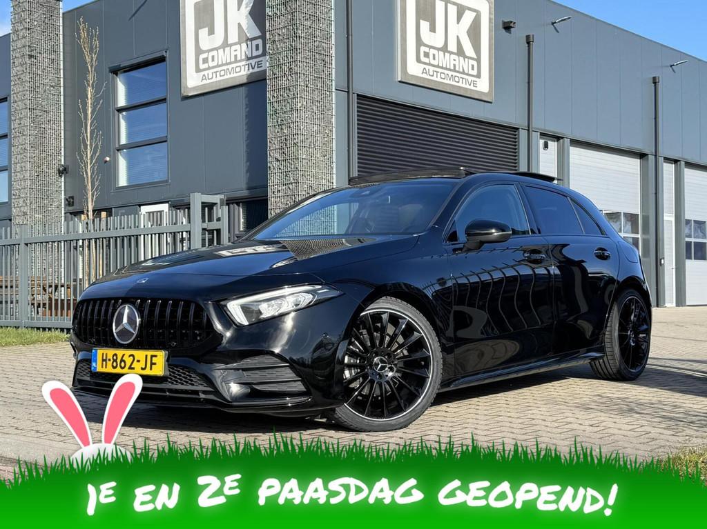 Mercedes A-klasse 180 AMG|Pano|Ambient Lights|Night|CarPlay|, 136 pk, Gebruikt, 4 cilinders, Zwart