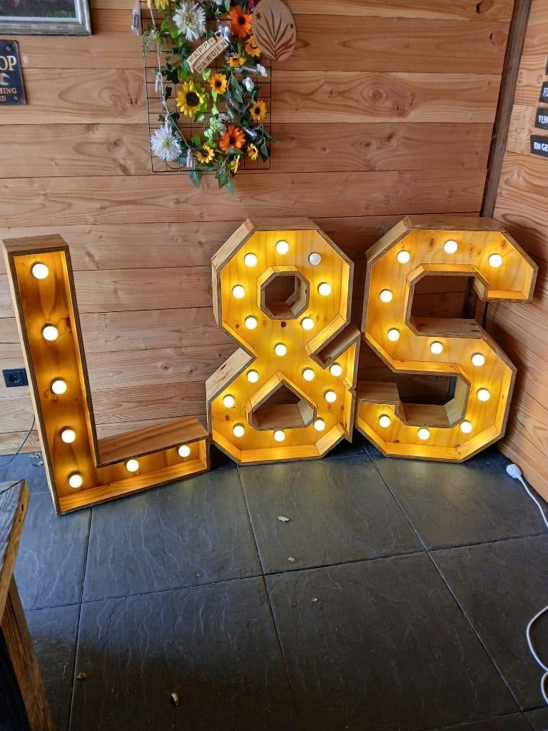 lichtlettes verhuur licht letters, Hobby en Vrije tijd, Feestartikelen | Verhuur, Ophalen, Zo goed als nieuw, Geboorte of Huwelijk