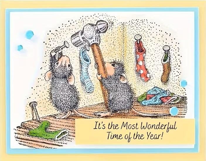 stempels met tekst, muizen Kerst NIEUW, Hobby en Vrije tijd, Stempelen, Ophalen of Verzenden, Nieuw, Clearstamp