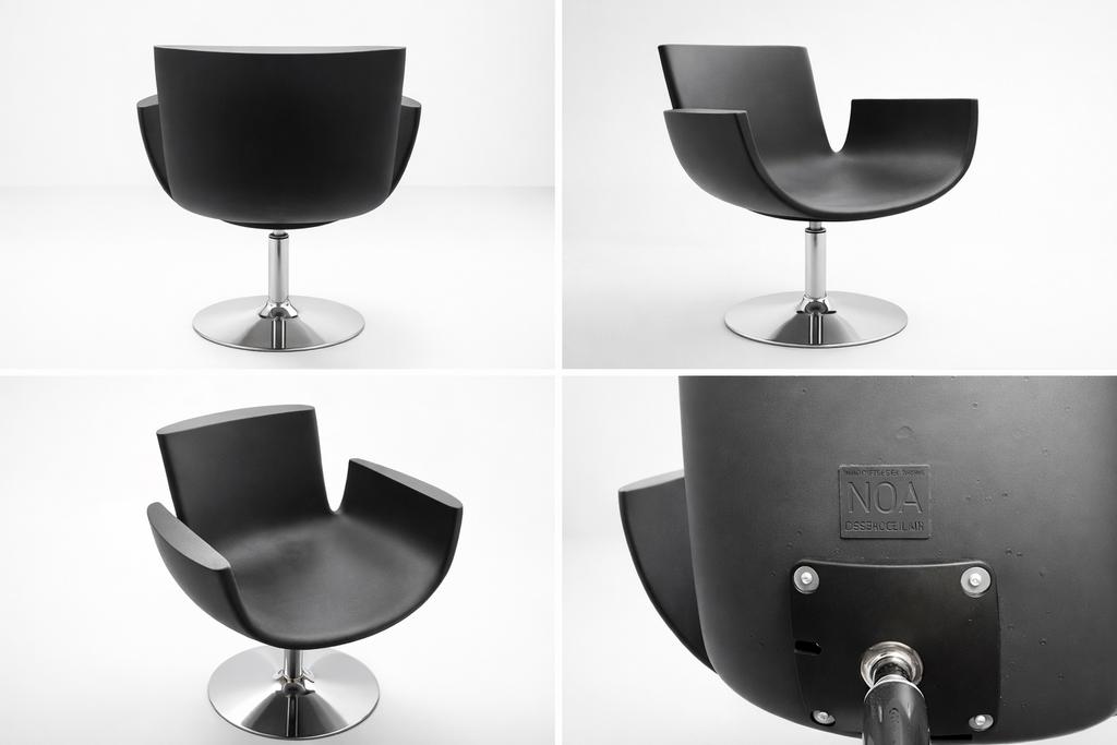 4xSINTESI NOA designstoelen–draaibaar–grijs–Marcello Ziliani, Ophalen, Zo goed als nieuw, Zwart, Kunststof