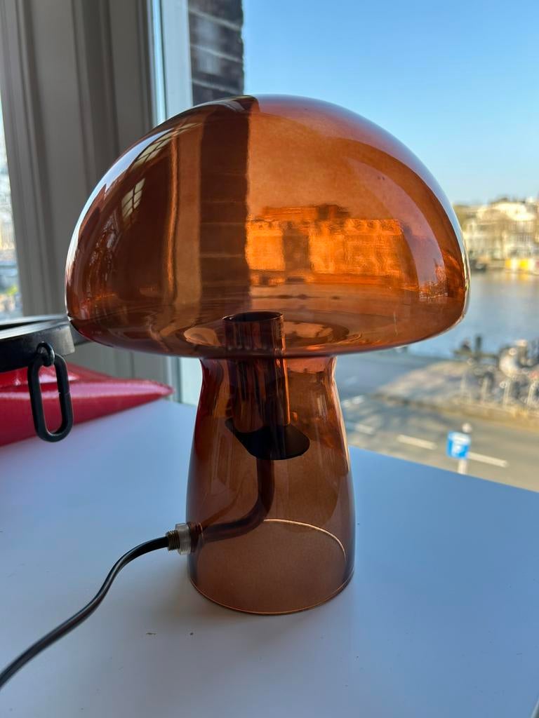 Tafellamp xenos paddestoel design, Ophalen, Vintage, Nieuw, Glas