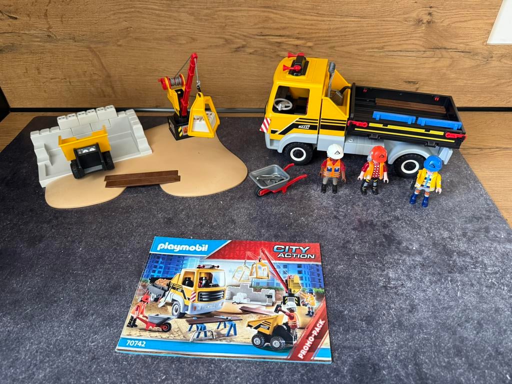 Playmobil City Action bouwplaats met kiepwagen (set 70742), Ophalen of Verzenden, Zo goed als nieuw, Complete set