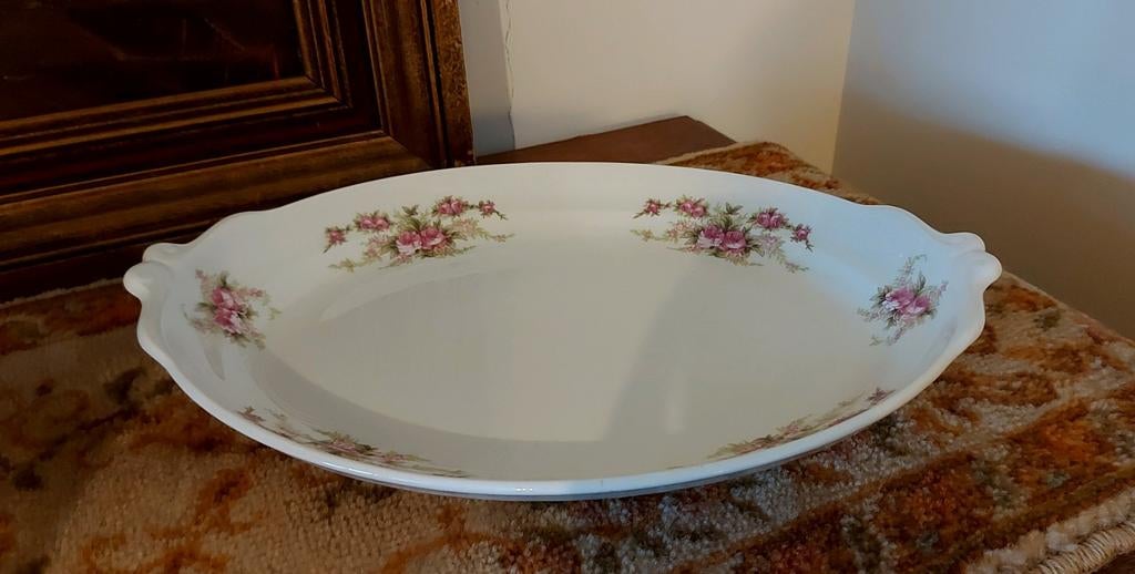 Prachtige oude serveerschaal met roosjes, Ophalen