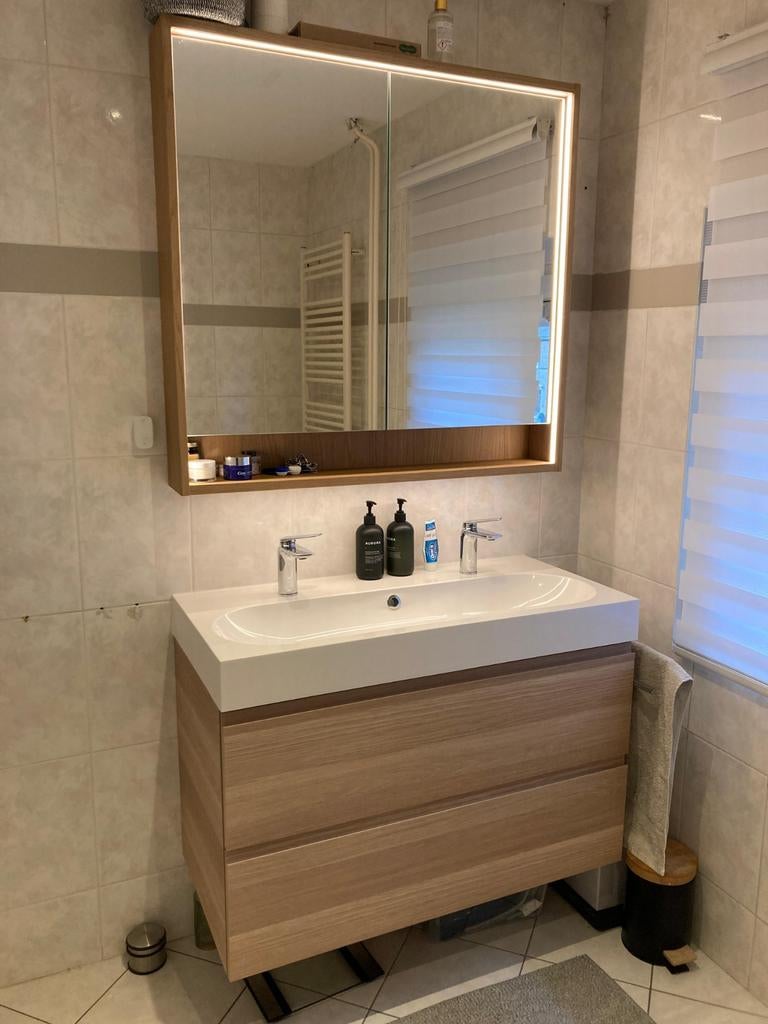 IKEA faxalven spiegelkast van 100x15x95, Ophalen, Spiegelkast, 50 tot 100 cm, Zo goed als nieuw