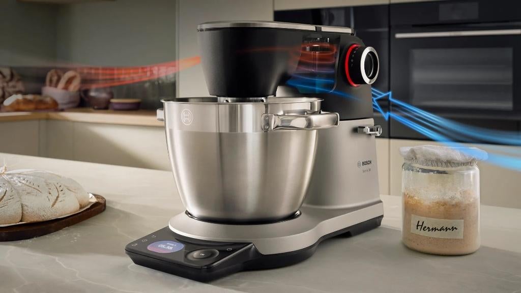 NIEUWE Bosch Serie 8 Keukenmachine met weegschaal en timer., 4 liter of meer, Nieuw, 3 snelheden of meer, Ophalen of Verzenden