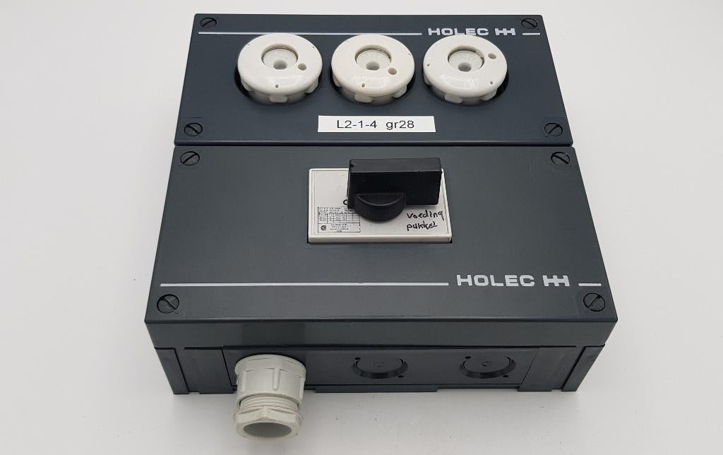 Holec HS40/4 groepenkast hoofdschakelaar + 63a zekeringen, Gebruikt, Onbekend, Ophalen of Verzenden, Onbekend