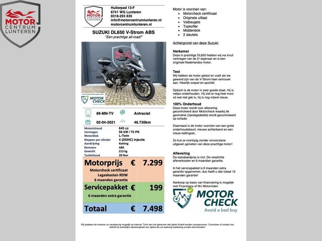 SUZUKI V-STROM DL650 complete en nette all-road! - foto 3