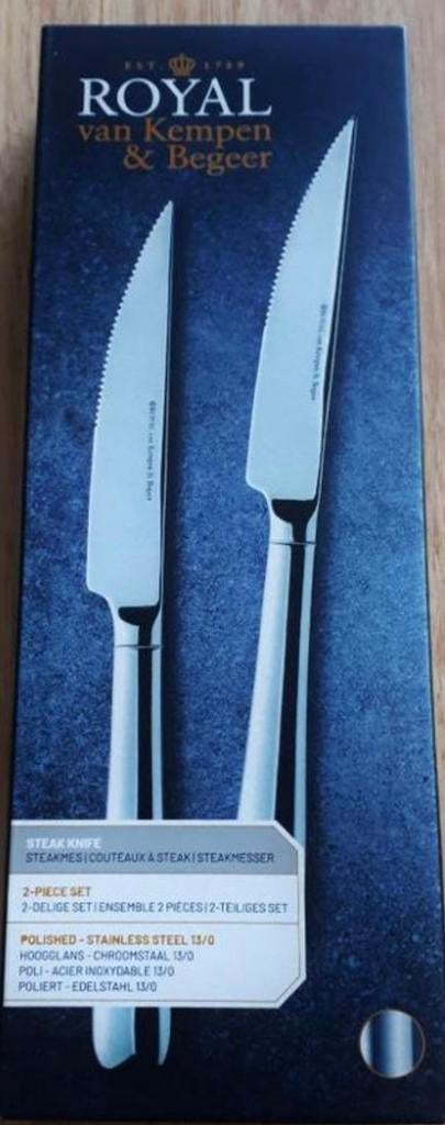 Royal Van Kempen & Begeer Steakmes, Huis en Inrichting, Keuken | Bestek, Nieuw, Ophalen of Verzenden, Rvs of Chroom, Vaatwasserbestendig