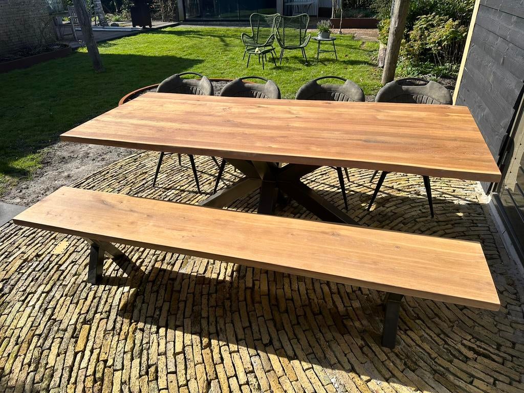 Eetkamer tafel massief eiken boomstam, Huis en Inrichting, Tafels | Eettafels, Zo goed als nieuw, 50 tot 100 cm, 200 cm of meer
