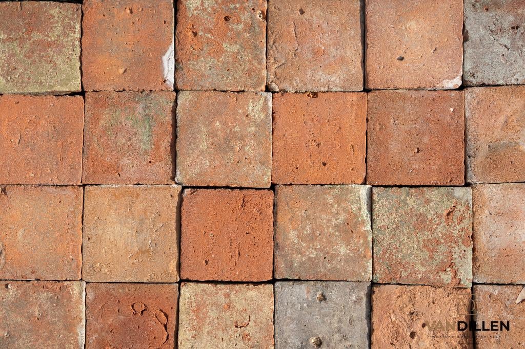 Antieke Franse plavuizen 135m2 16x16 unieke nuance estrikken, Steen of Klei, Minder dan 50 cm, Ophalen of Verzenden, Zo goed als nieuw