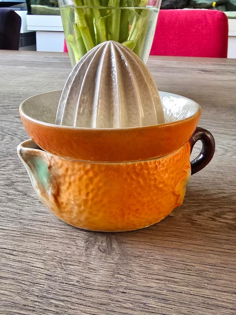 vintage oranje Erphila keramische citruspers, Huis en Inrichting, Keuken | Keukenbenodigdheden, Ophalen of Verzenden