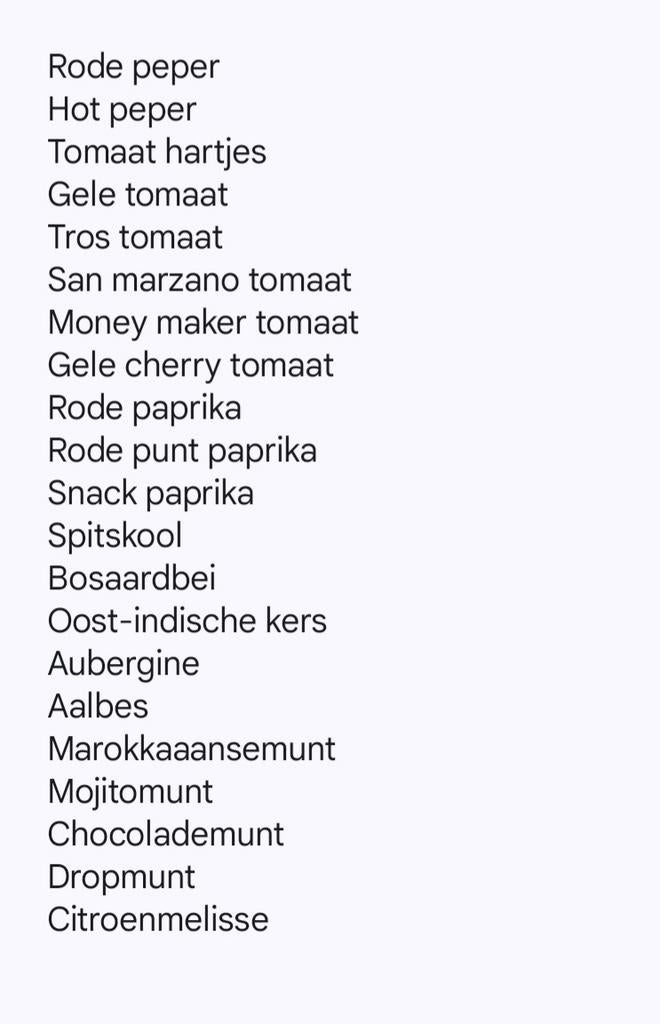 Moestuin en kas plantjes, Ophalen