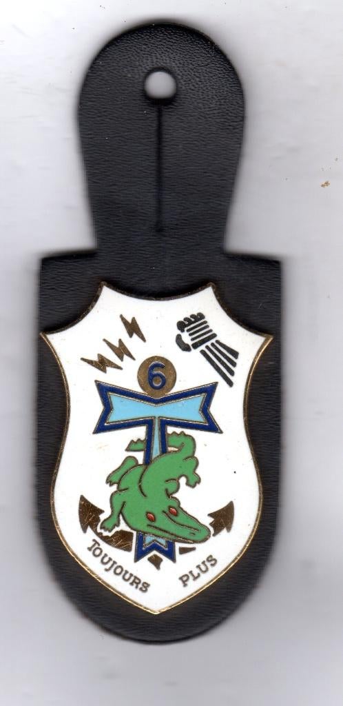 EMBLEEM 6e DIVISIE FRANSE LEGER EMAILLE KROKODIL, Ophalen of Verzenden, Gebruikt, Overige onderwerpen
