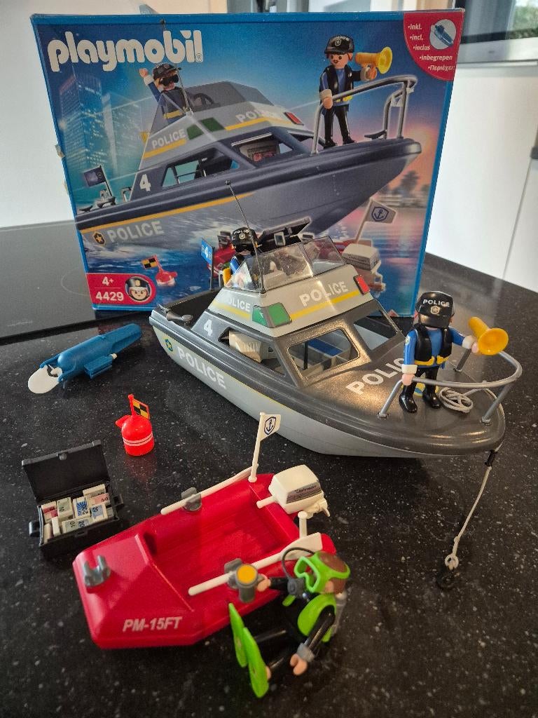 Playmobil Politie boot – 4429, Kinderen en Baby's, Speelgoed | Playmobil, Ophalen, Zo goed als nieuw, Complete set