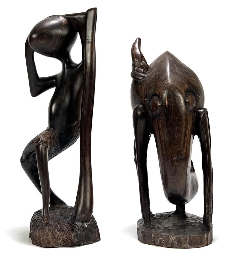 1360. Makonde beelden, Tanzania – Afrika, 20e eeuw, Ophalen of Verzenden