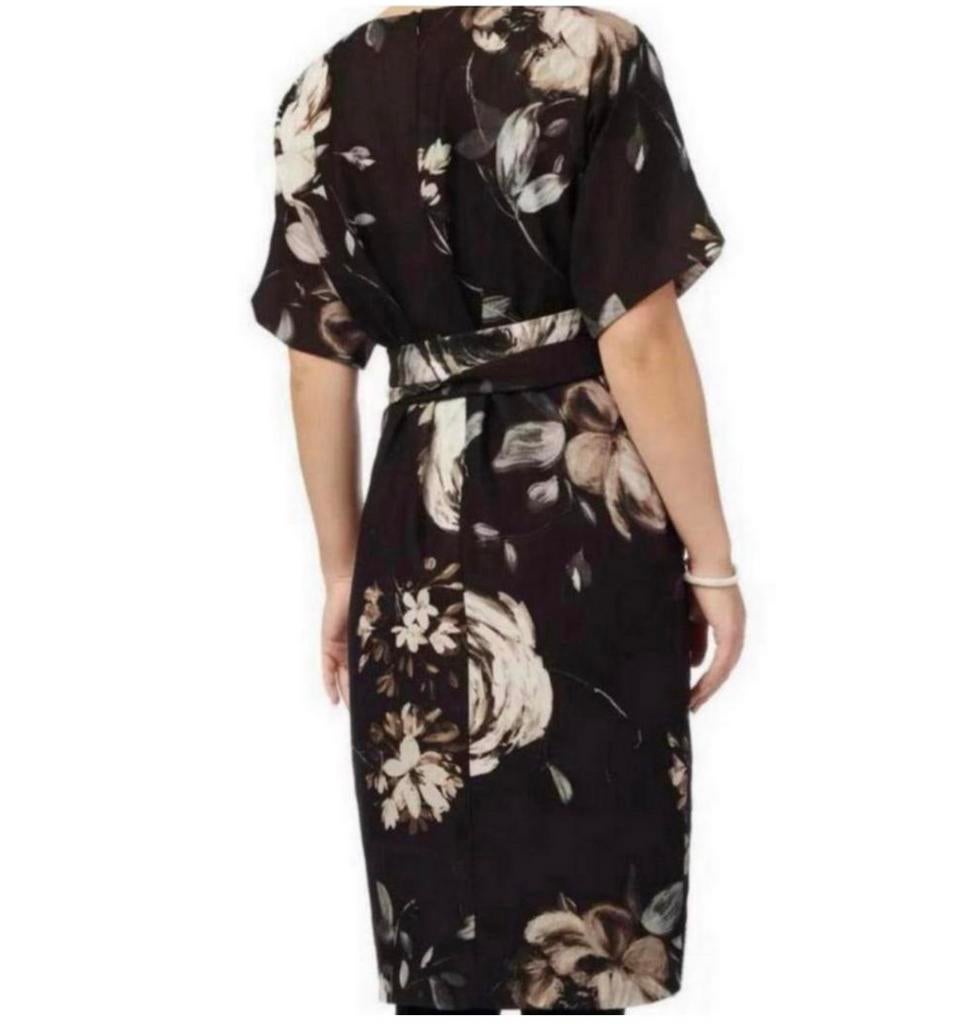 PHASE EIGHT Joanie Floral Dress - XL jurk met bloemen dress, Zwart, Maat 46/48 (XL) of groter, Ophalen of Verzenden, Zo goed als nieuw