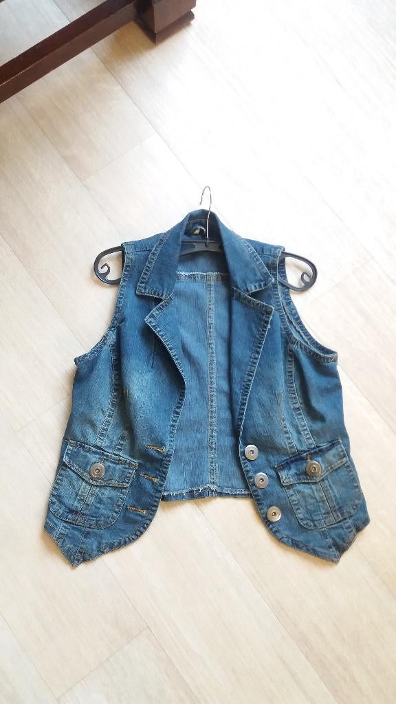 spijkervest, Ophalen of Verzenden, Zo goed als nieuw, Maat 36 (S), Blauw