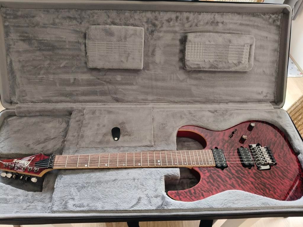 Ibanez RG920QMZ RDT met koffer en versterker, Ophalen, Gebruikt, Ibanez, Met versterker