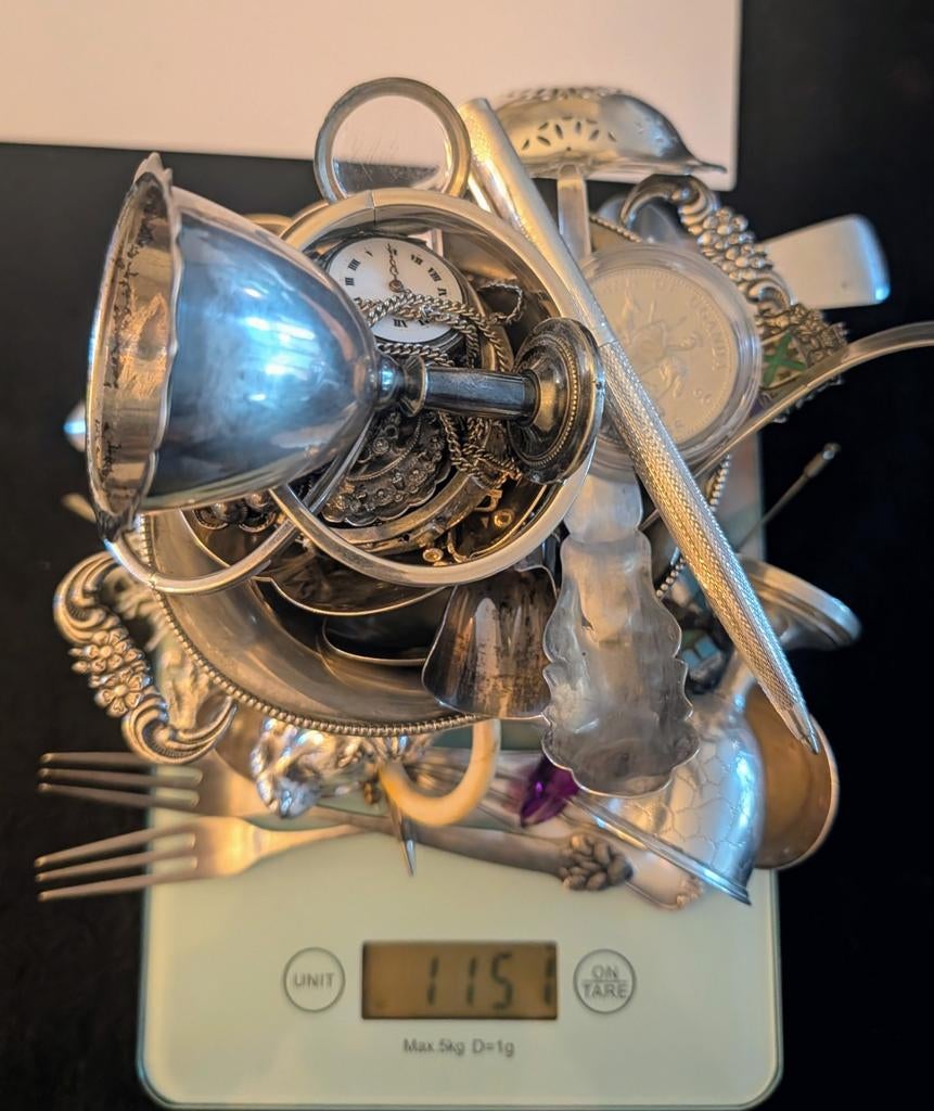 1.1 kg Zilveren Sieraden, Bestek, Munten & Objecten, Ophalen of Verzenden, Zilver