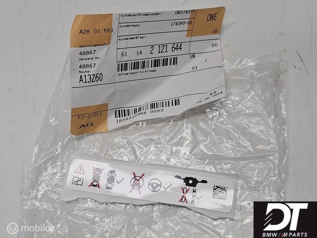 Sticker subframe voor BMW 3-serie E46 51142121644 2 121 644, Gebruikt, Ophalen of Verzenden, BMW, BMW