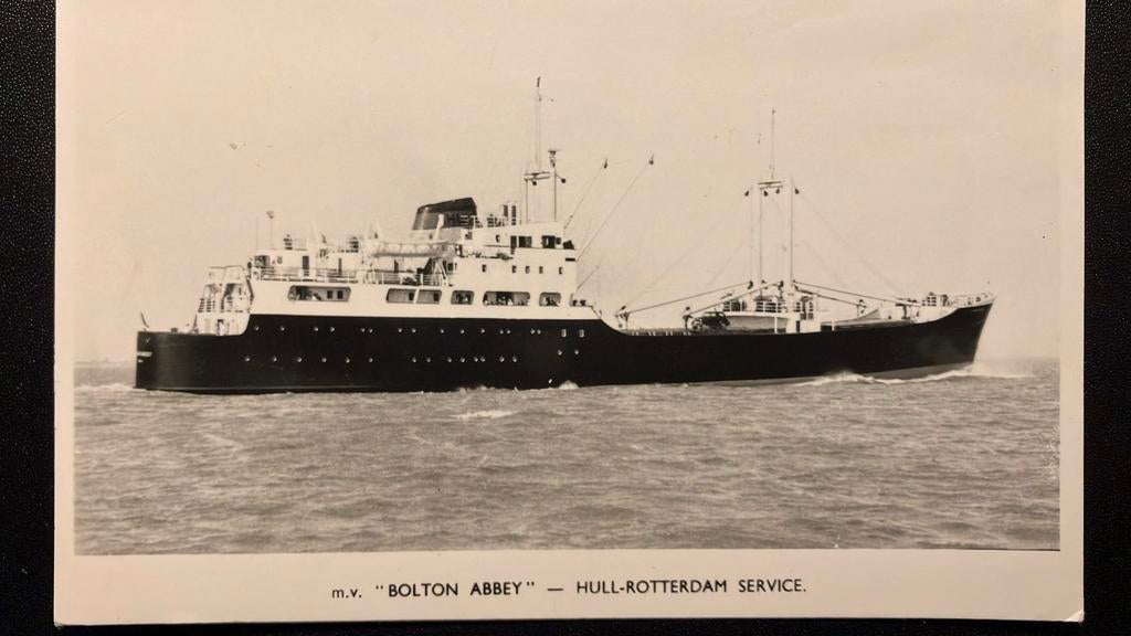 BOLTON ABBEY veerdienst Rotterdam Hull  "59/'60, Ophalen of Verzenden, Zo goed als nieuw, Kaart, Foto of Prent