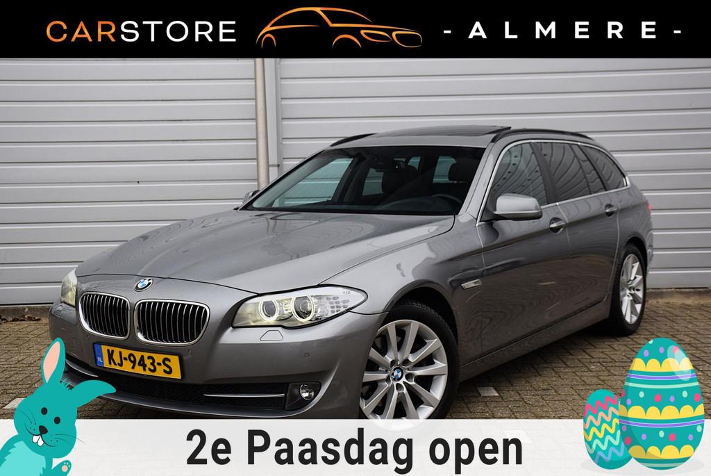 BMW 5-serie Touring 523i High Executive*6 Cilinder*Dealer on, Euro 5, Achterwielaandrijving, Gebruikt, Zwart