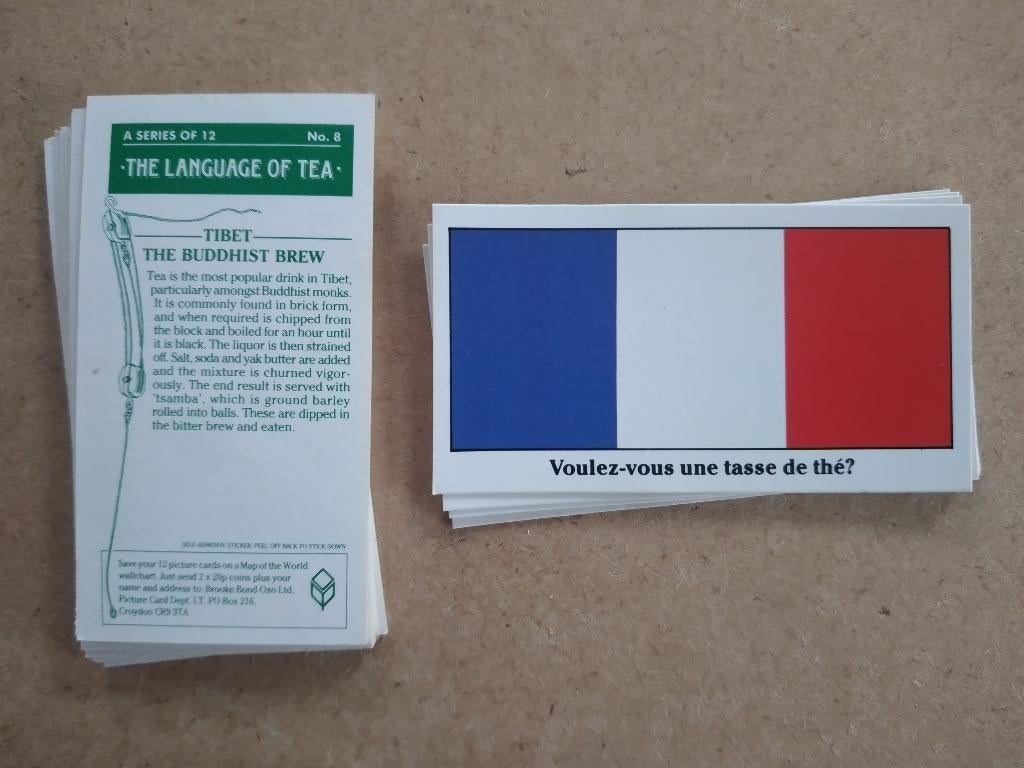 The Language of Tea complete set 12 tea cards Brooke Bond, Ophalen
