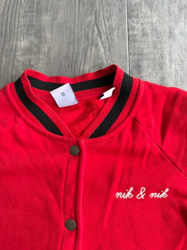 Collegevest jas Nik & Nik maat 164 14 in kleur rood, Verzenden, Zo goed als nieuw, Meisje, Jas
