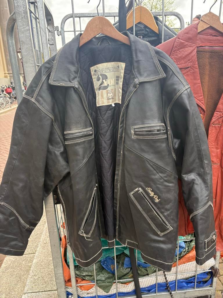 Zwart leren jack van Salty Dog, Zwart, Vintexworld, Ophalen of Verzenden, Gedragen