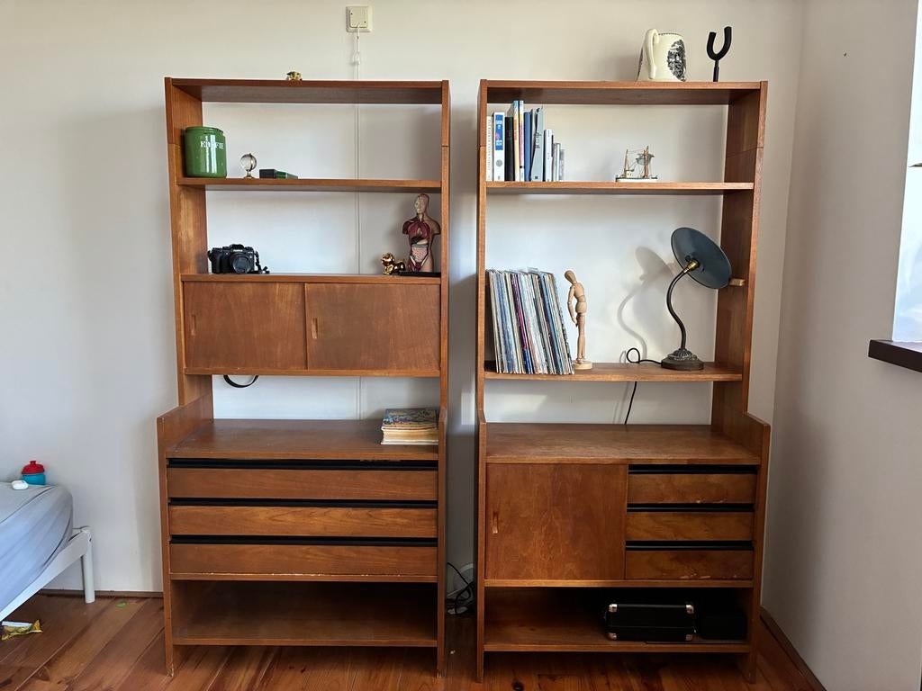 Vintage Cadovius Wandkast Systeem - Teak Hout, Huis en Inrichting, Kasten | Boekenkasten, Ophalen, Gebruikt, 100 tot 150 cm, 200 cm of meer