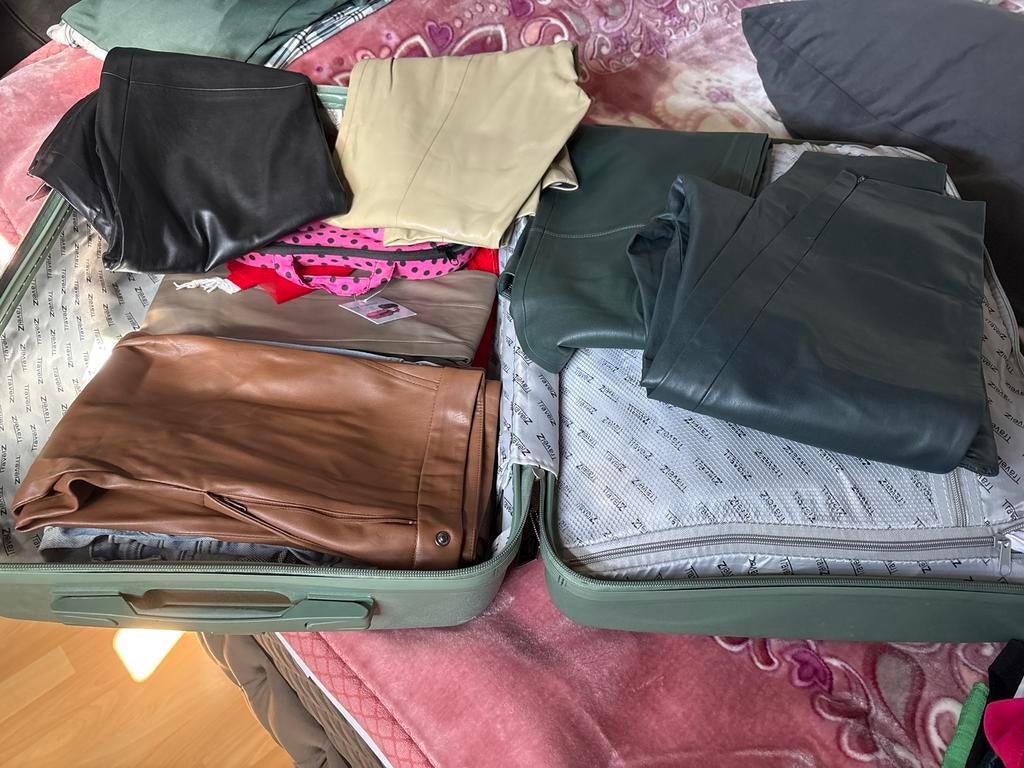 Leren broeken, maat M 6 stuks, Kleding | Dames, Maat 38/40 (M), Zwart, Ophalen of Verzenden, Lang