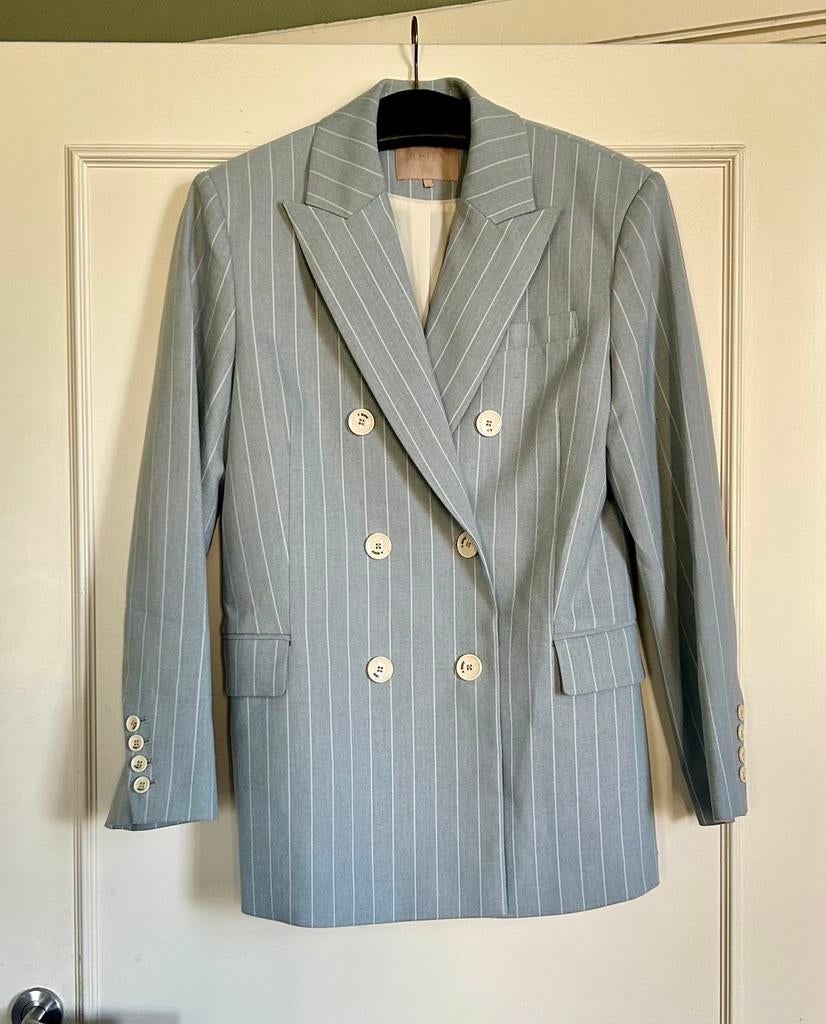Sky blue JoshV, Josh V pinstripe blazer in L, Blauw, Maat 42/44 (L), Nieuw, Ophalen of Verzenden