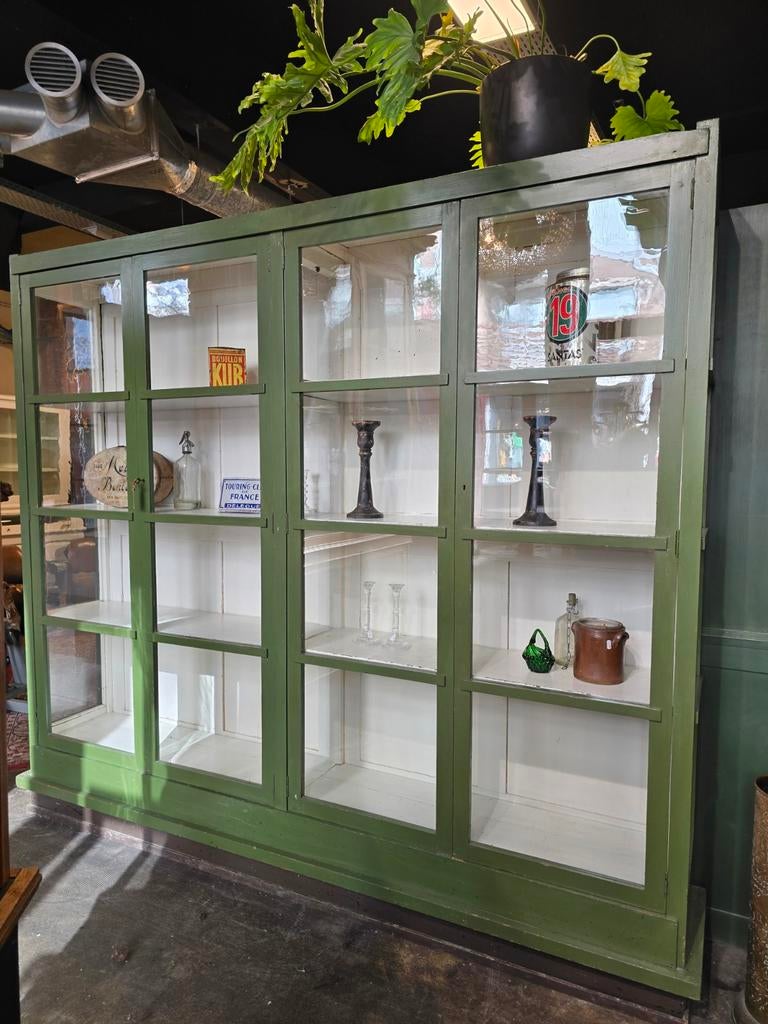 Gave oude laboratoriumkast | vitrinekast | dokterskast A'Dam, Huis en Inrichting, Kasten | Vitrinekasten, Glas, 200 cm of meer