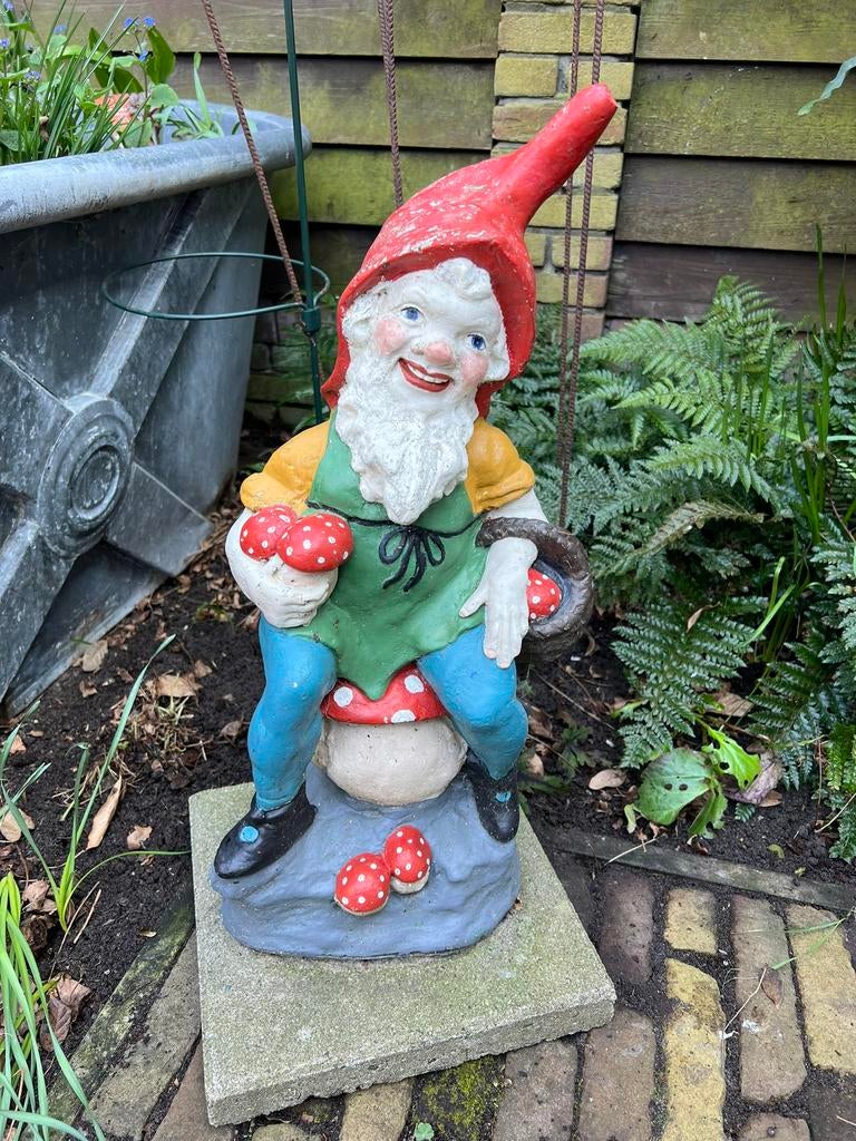 Betonnen retro tuinkabouter, Tuin en Terras, Tuinbeelden, Ophalen, Gebruikt