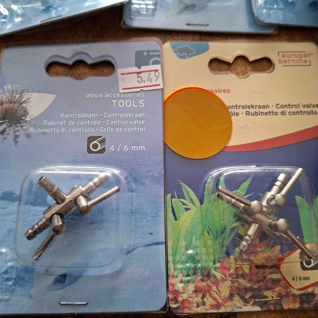 Aquarium controlekraan 4/6 mm nieuw in doos, Ophalen, Nieuw