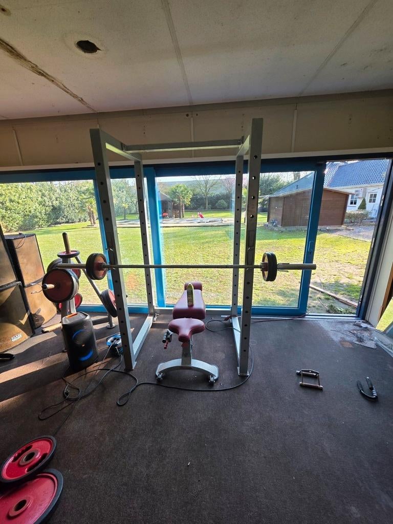 Power Cage met bankje - Gebruikt, werkt prima!, Ophalen, Benen, Gebruikt, Krachtstation