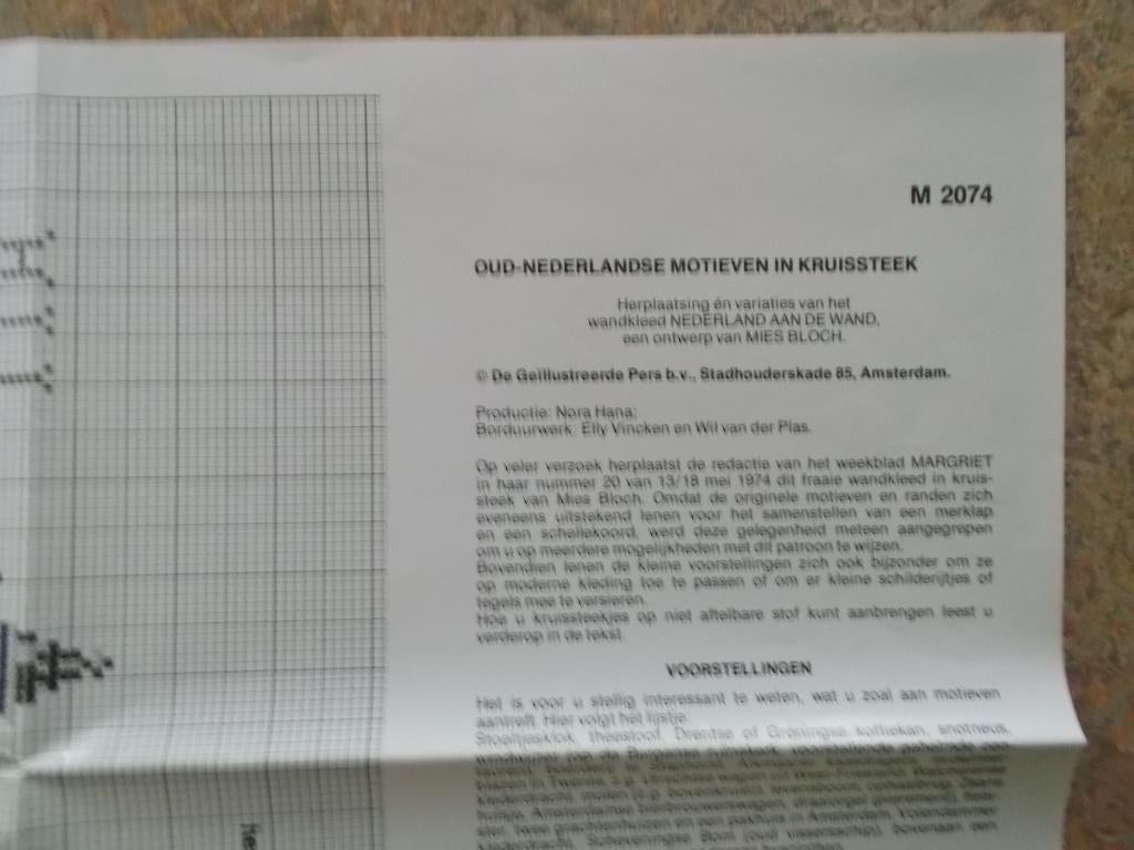 Groot aantal kruissteekpatronen, waar onder van Mies Bloch, Ophalen of Verzenden, Zo goed als nieuw, Handborduren, Patroon