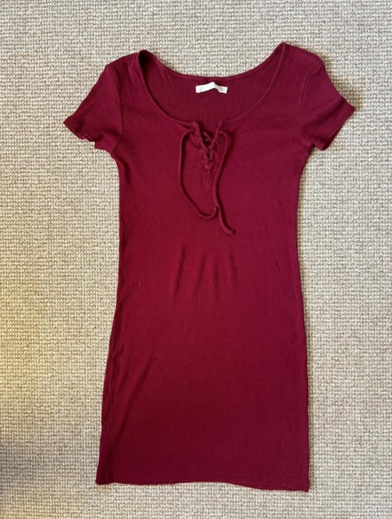 Tube jurkje Lefties Bordeaux rood - small, Kleding | Dames, Ophalen of Verzenden, Zo goed als nieuw, Maat 36 (S), Boven de knie