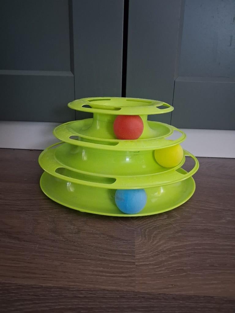 Kattenspeel toren 3 balletjes, Dieren en Toebehoren, Ophalen, Gebruikt, Overig speelgoed