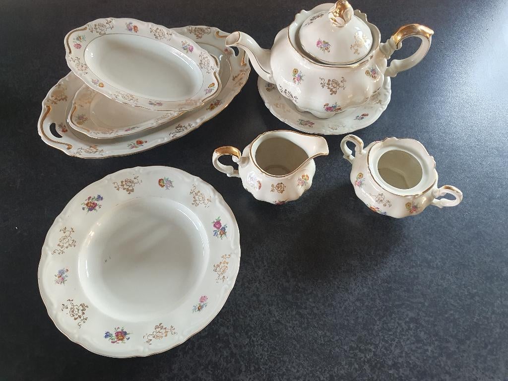 Theeset met serveerschalen van  Kronester, Bavaria 1955, Ophalen of Verzenden