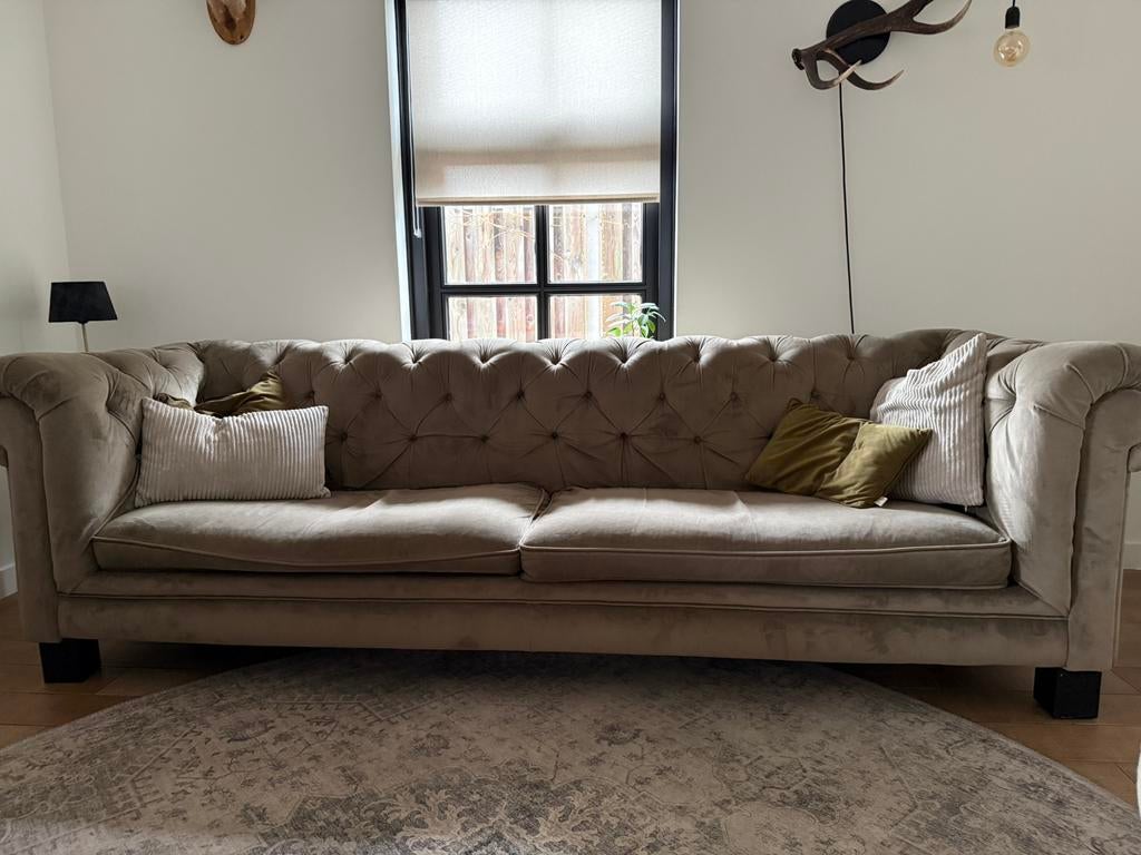 Ruime gave bank te koop, Huis en Inrichting, Banken | Bankstellen, Ophalen, 250 tot 300 cm, Gebruikt, 75 tot 100 cm